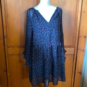 Zara Basic Women’s Floral Swiss Dot Ruffle Baby Doll Dress XS